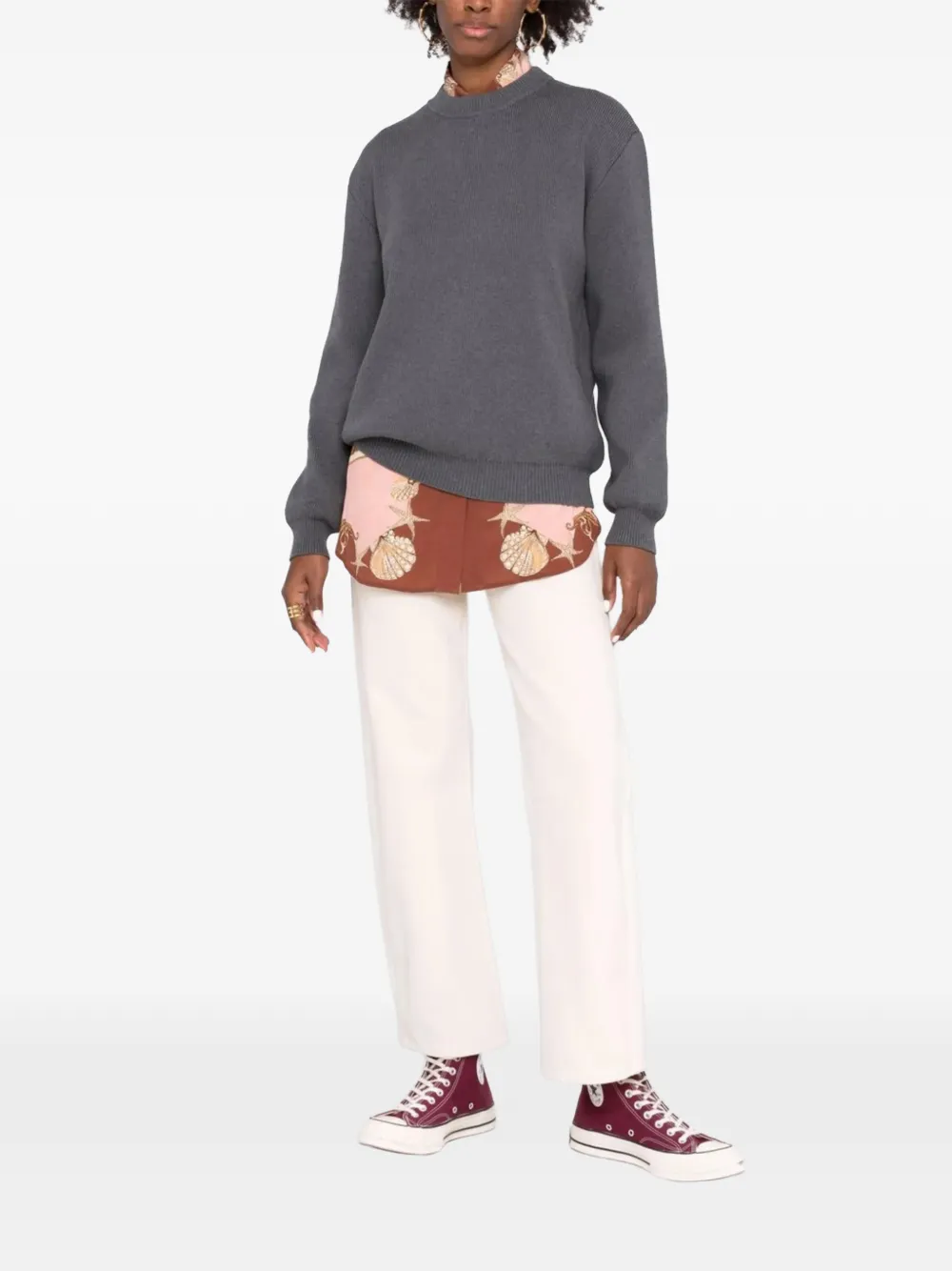  Golden Goose Pullover Mit Rundem Ausschnitt   Grau 