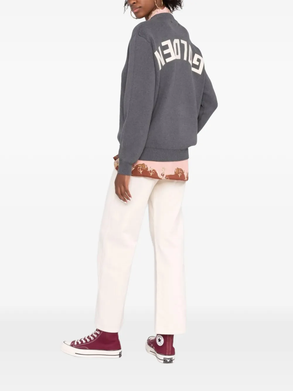 Golden Goose Round-neck Sweater in Grey, view 4