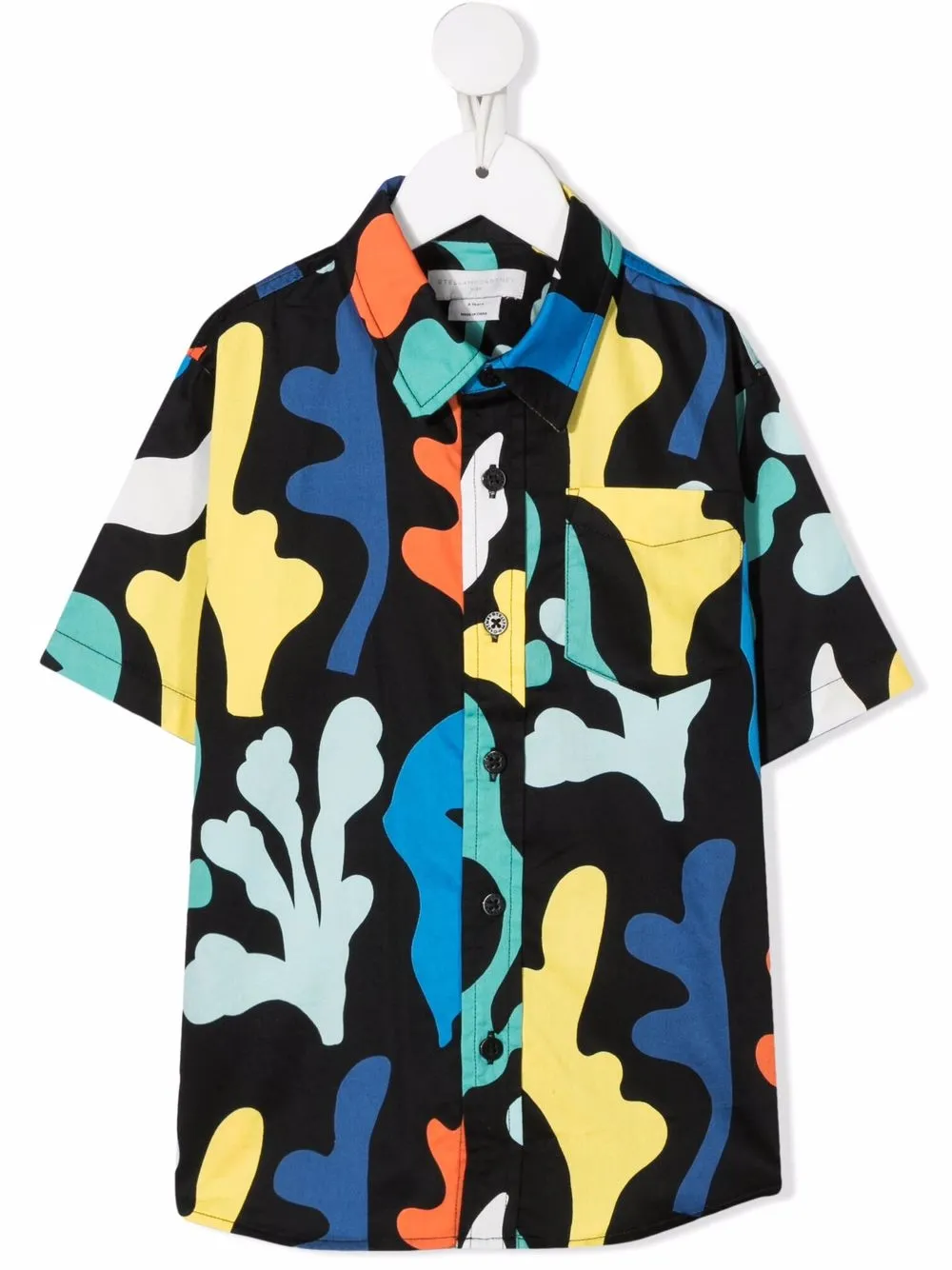 

Stella McCartney Kids leaf-print short-sleeved shirt - Black