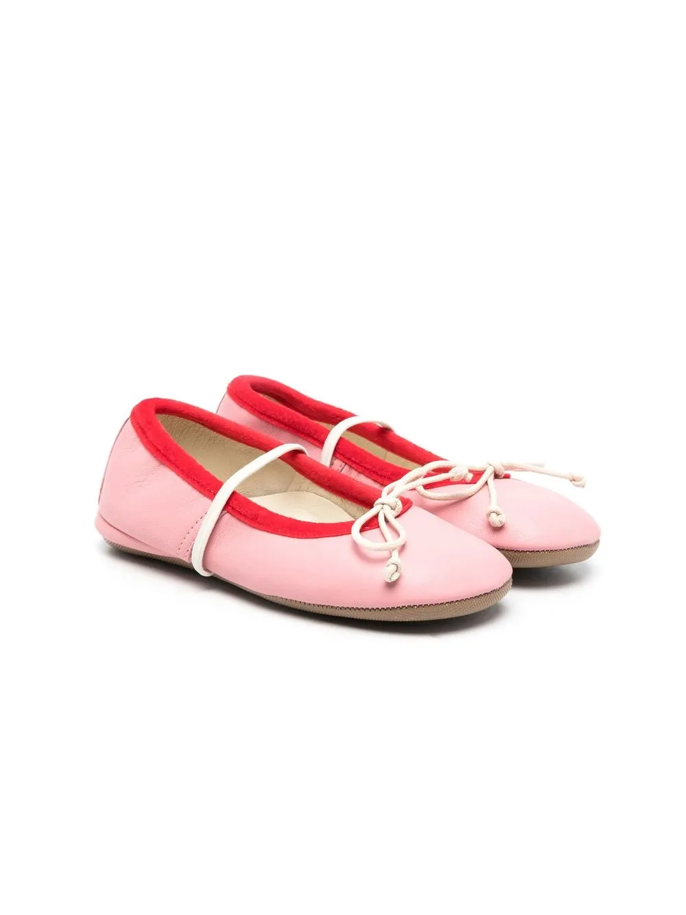 

Pèpè two-tone leather ballerina-shoes - Pink