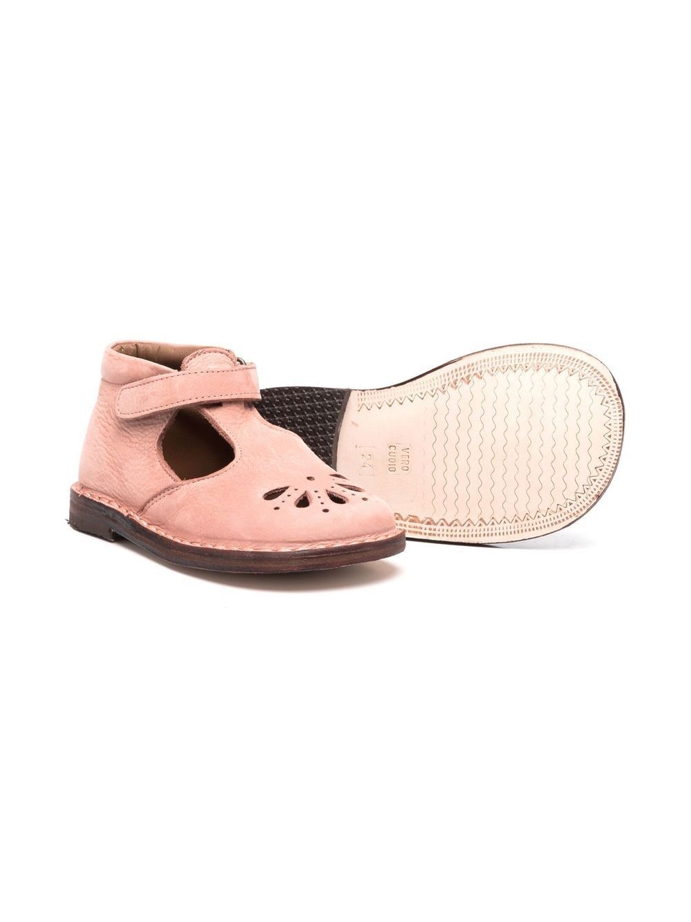 Shop Pèpè Cut-out Detail Leather Shoes In Pink