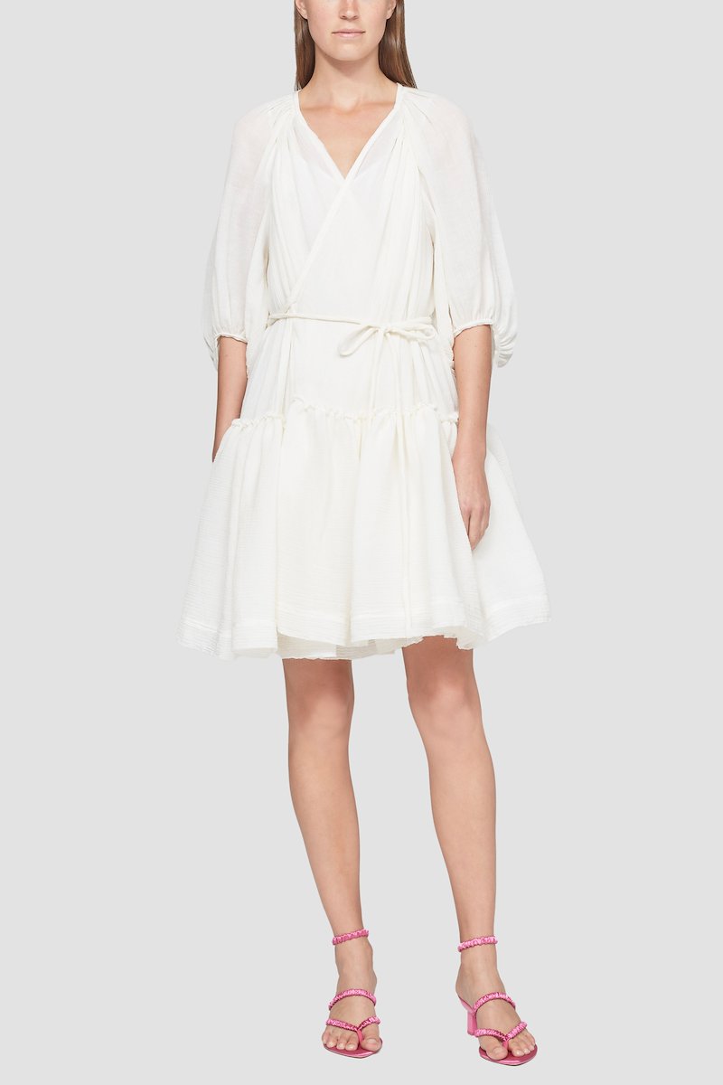 V-Neck Wrap Dress, null- 0