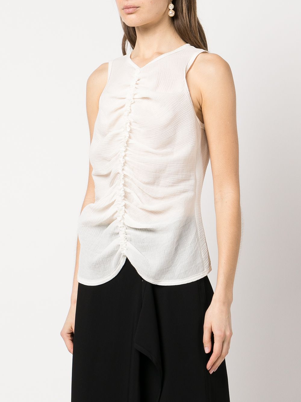 plissé shirred tank top