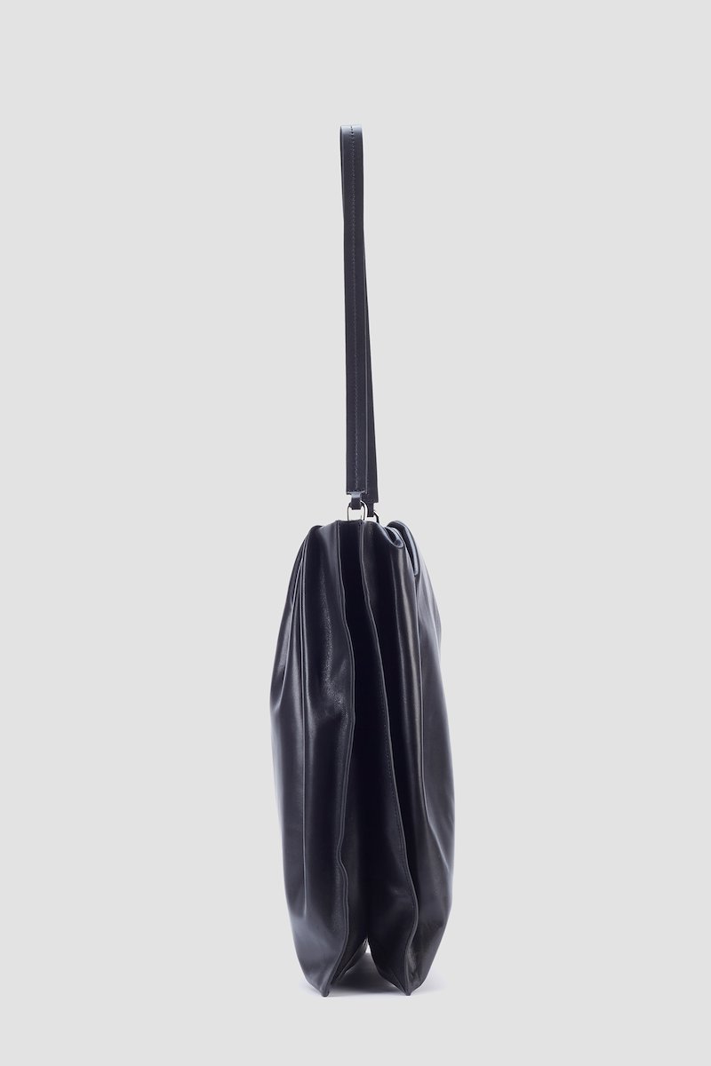 North South Blossom Bag-black #0 North South Blossom Bag, Black calf leather North South Blossom shoulder bag from 3.1 PHILLIP LIM featuring silver-tone logo lettering, detachable shoulder strap, main compartment, pleat detailing and magnetic fastening.- 2