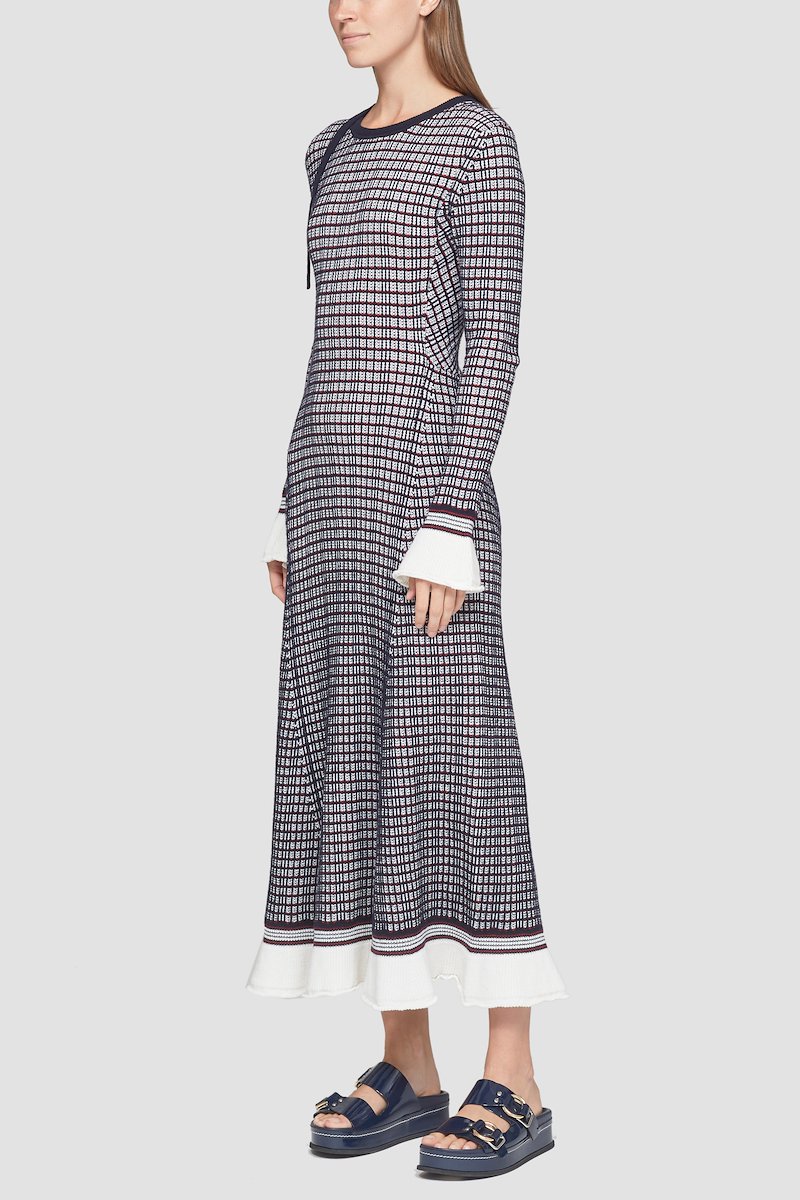 Plaid Knit Jacquard Dress, null- 1