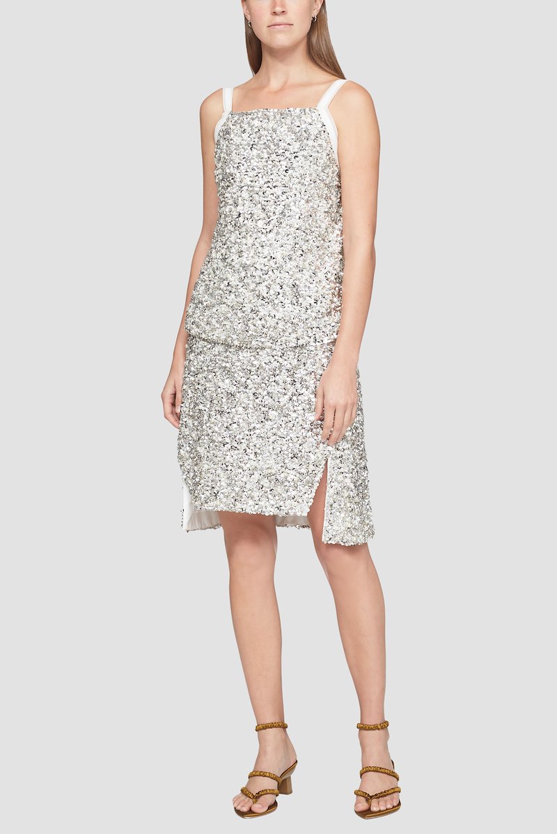 Embellished Open Back Apron Top-silver #0 Embellished Open Back Apron Top, null- 0