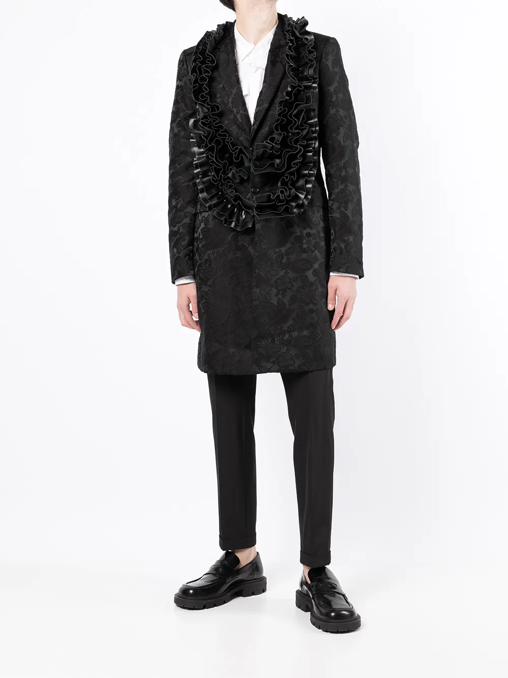 Comme des Garçons Homme Plus ruffle single-breasted coat | Single Breasted Coats | Image 2