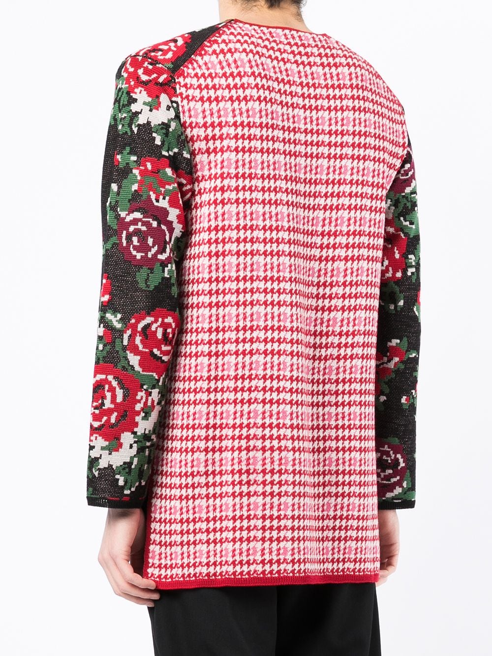 floral check knit jumper