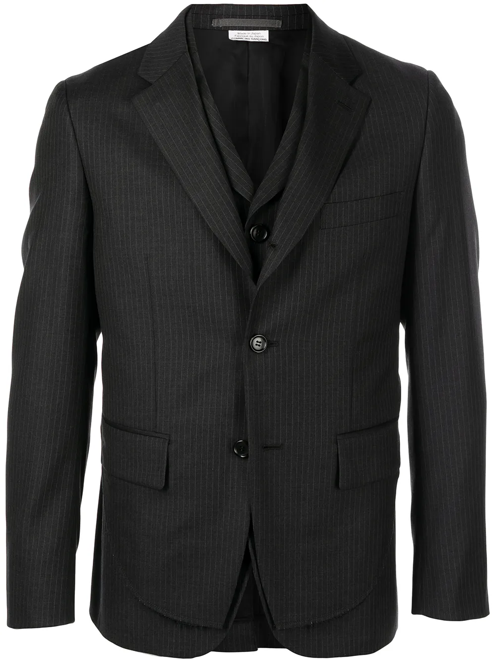 

Comme Des Garçons Homme Deux blazer a rayas con botones - Negro