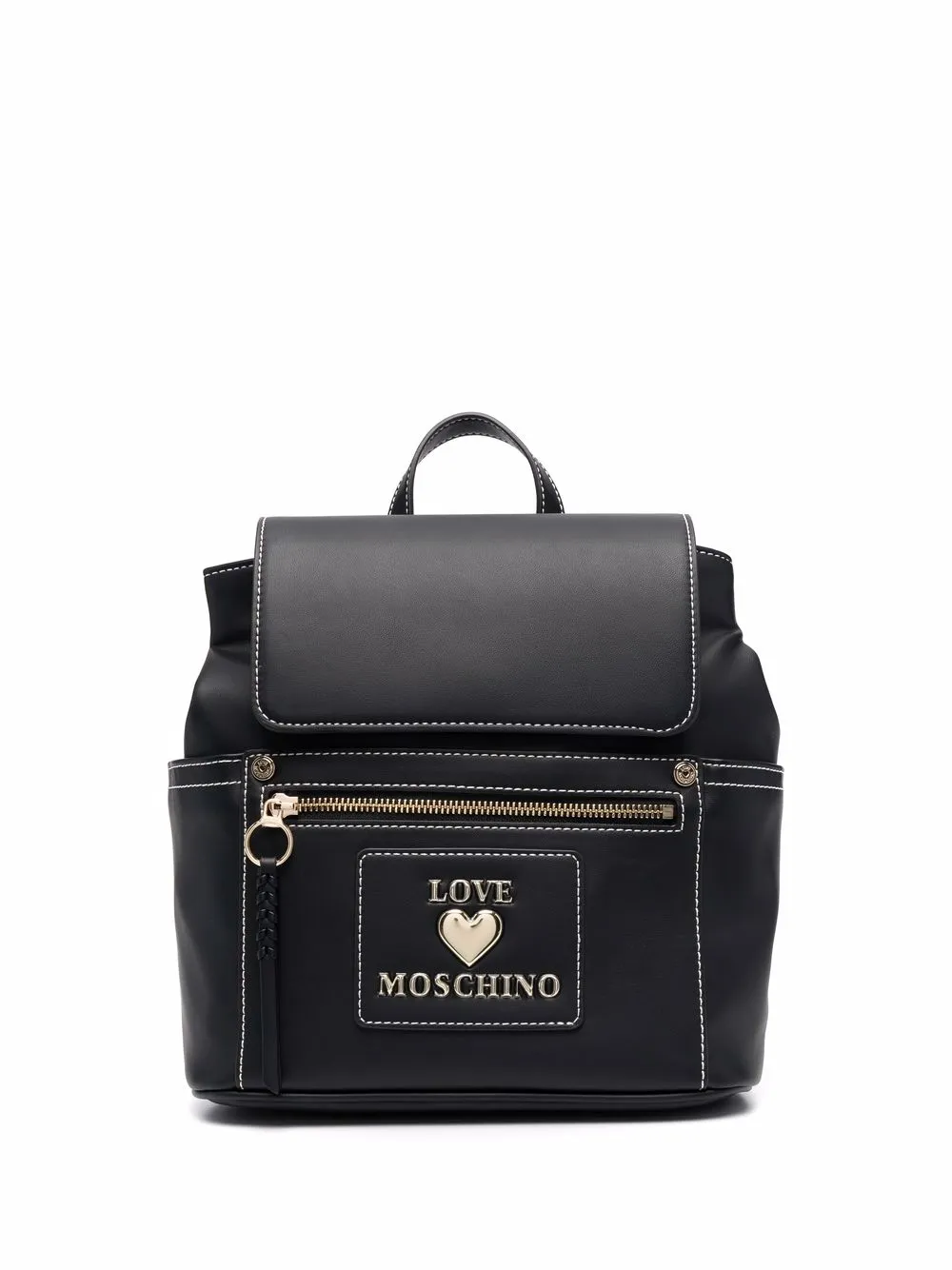 

Love Moschino mochila estructurada con placa del logo - Negro