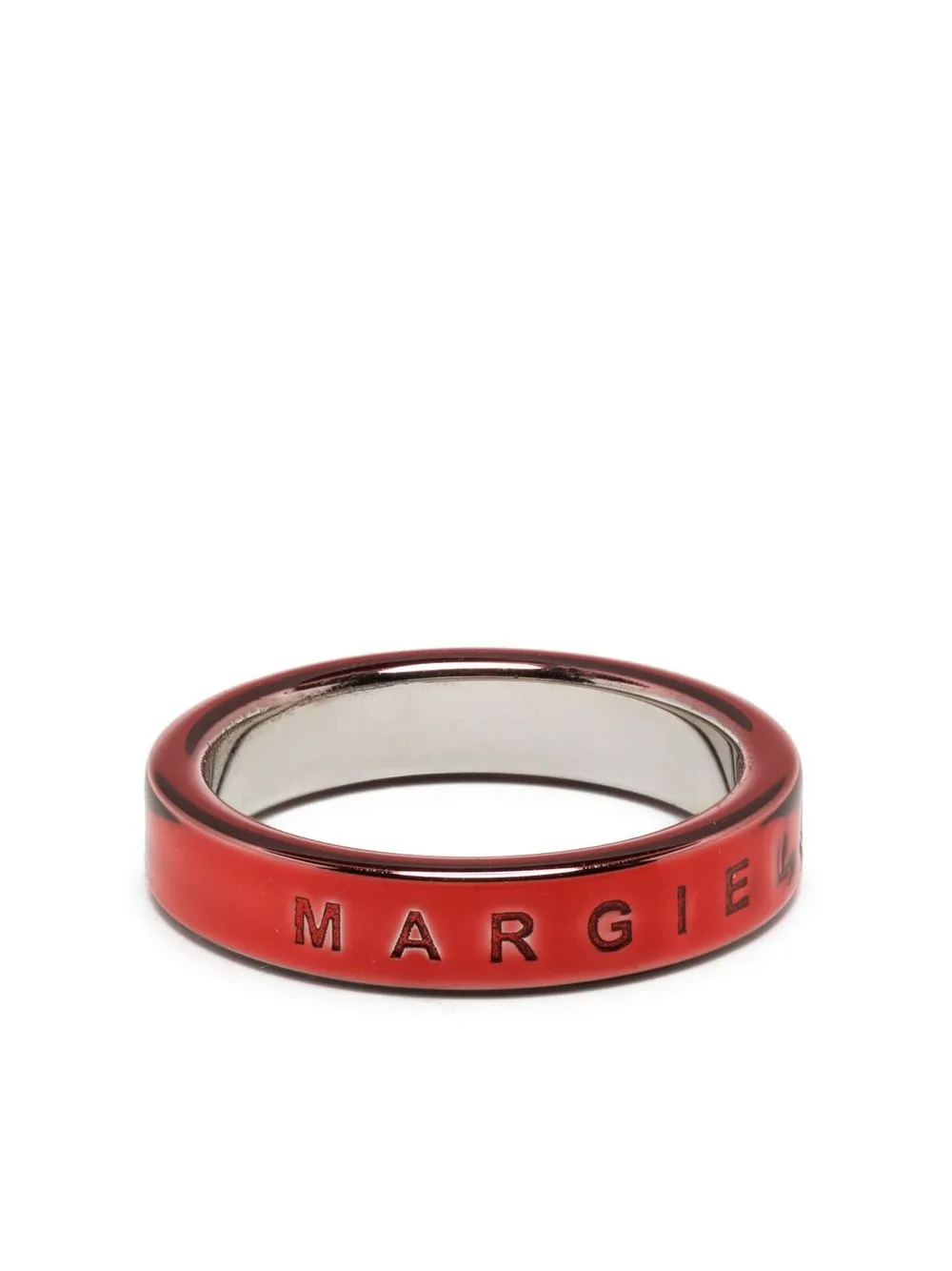 

MM6 Maison Margiela Logo 6 Band Ring - Red