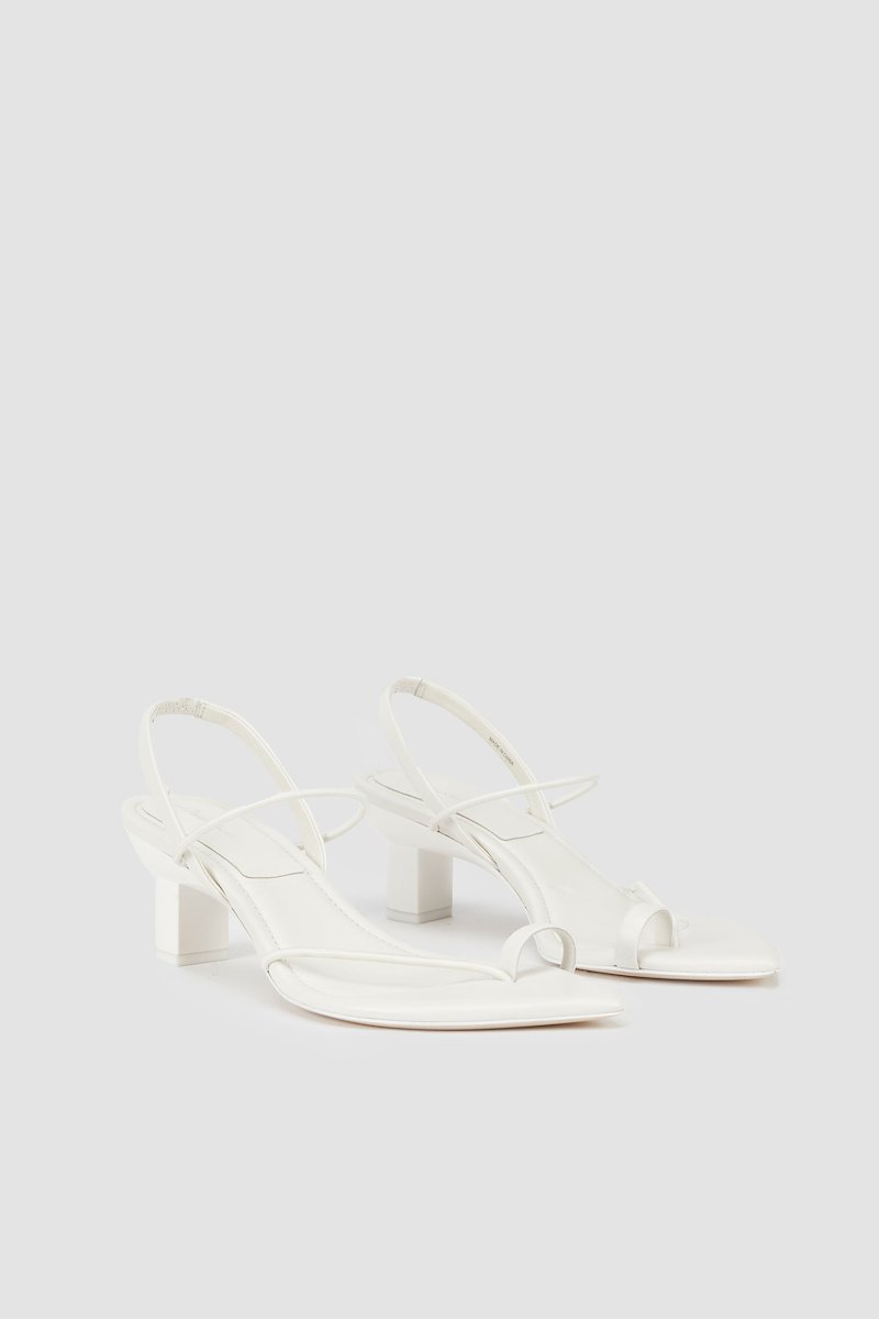 Verona Strappy Sandal-white #1 Verona Strappy Sandal, Verona leather sandals from 3.1 PHILLIP LIM featuring bone white, lambskin, pointed toe, open toe, strap detailing, slip-on style, branded insole and low sculpted heel.- 1