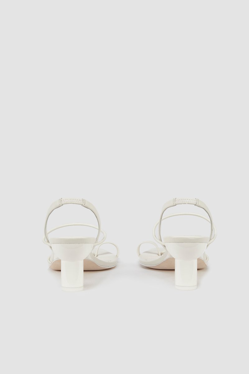 Verona Strappy Sandal-white #0 Verona Strappy Sandal, Verona leather sandals from 3.1 PHILLIP LIM featuring bone white, lambskin, pointed toe, open toe, strap detailing, slip-on style, branded insole and low sculpted heel.- 2