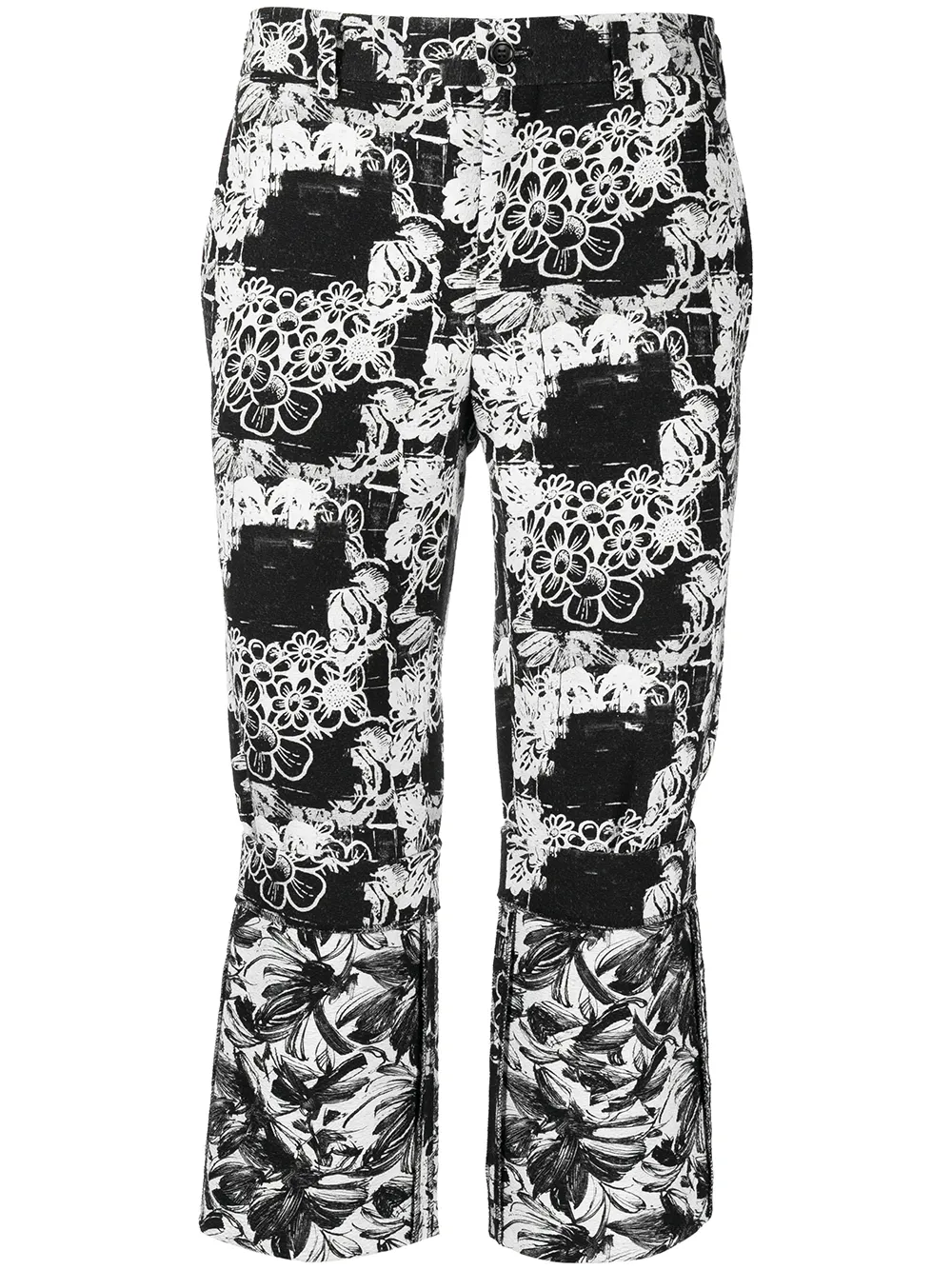 

Comme Des Garçons Homme Plus pantalones capri con estampado floral - Negro