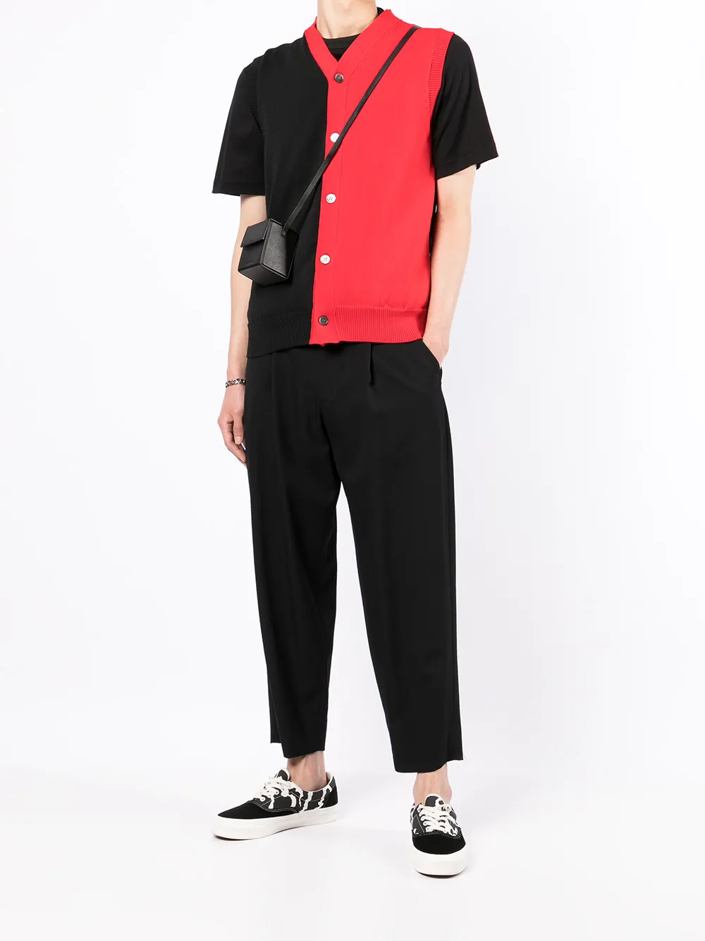 Comme Des Garçons Shirt Vest met colourblocking - Zwart