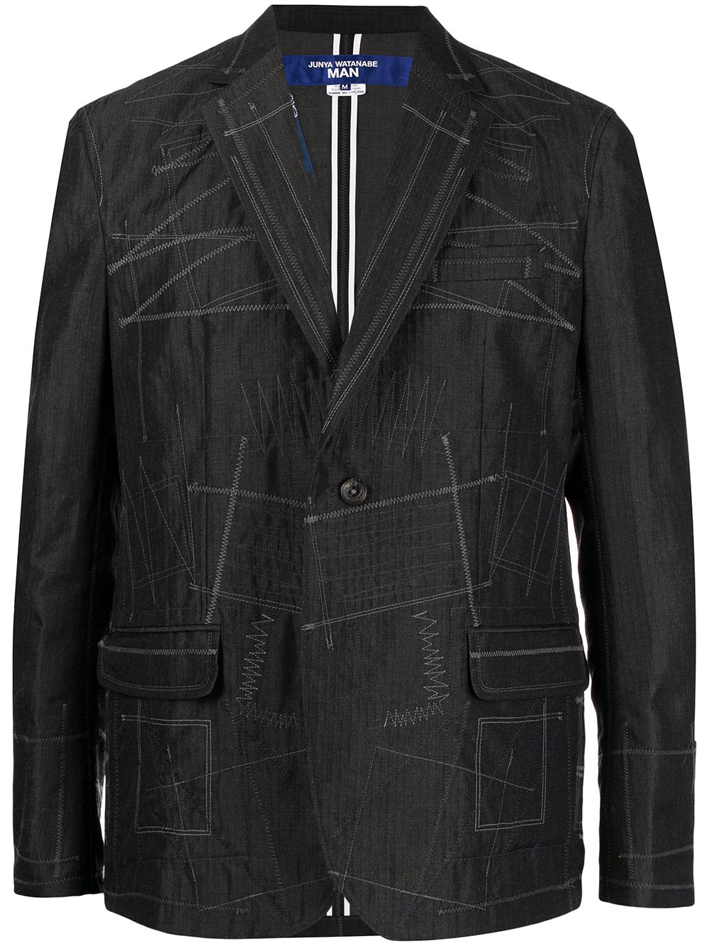 

Junya Watanabe MAN blazer con costuras en contraste y botones - Negro