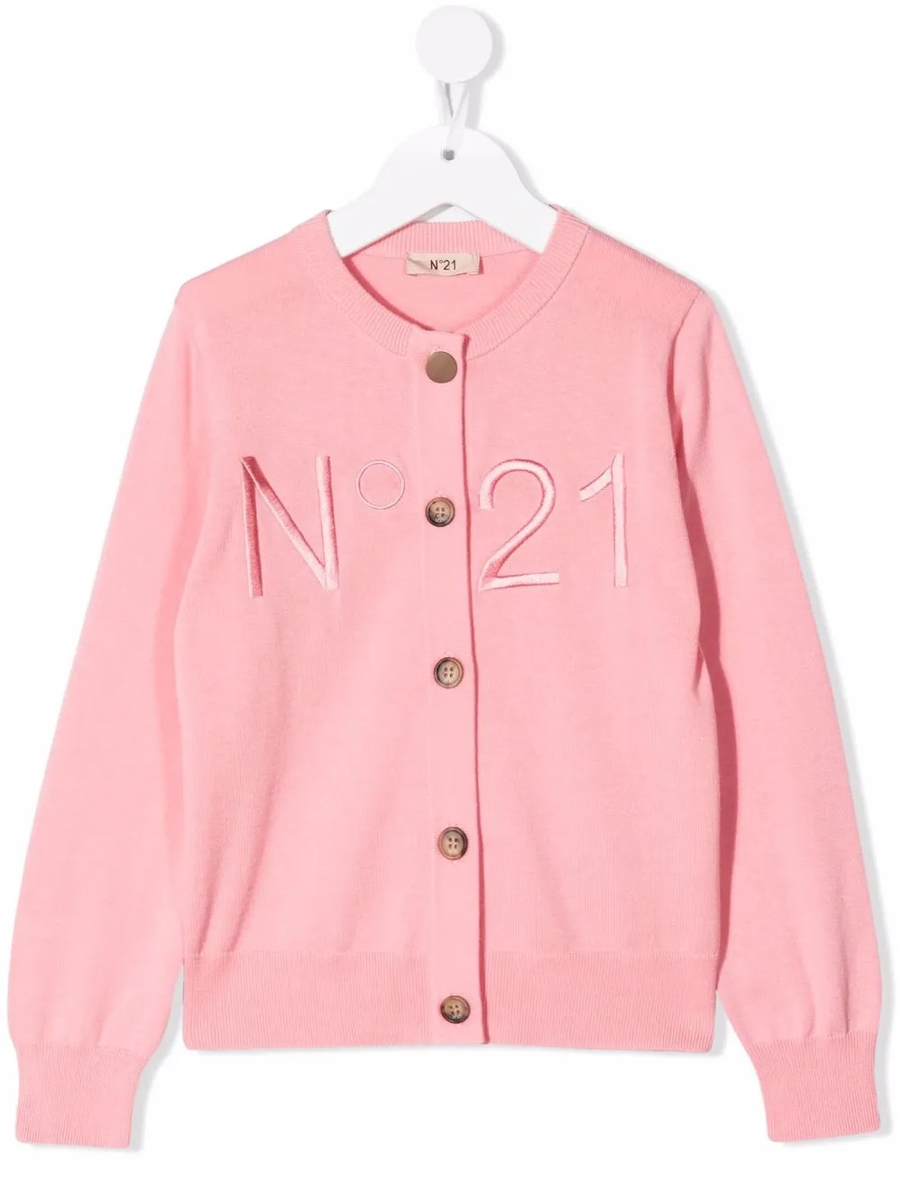 

Nº21 Kids cárdigan tejido con logo - Rosado