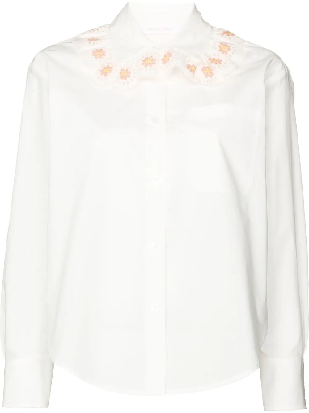 

See by Chloé broderie-anglaise button-up shirt - White