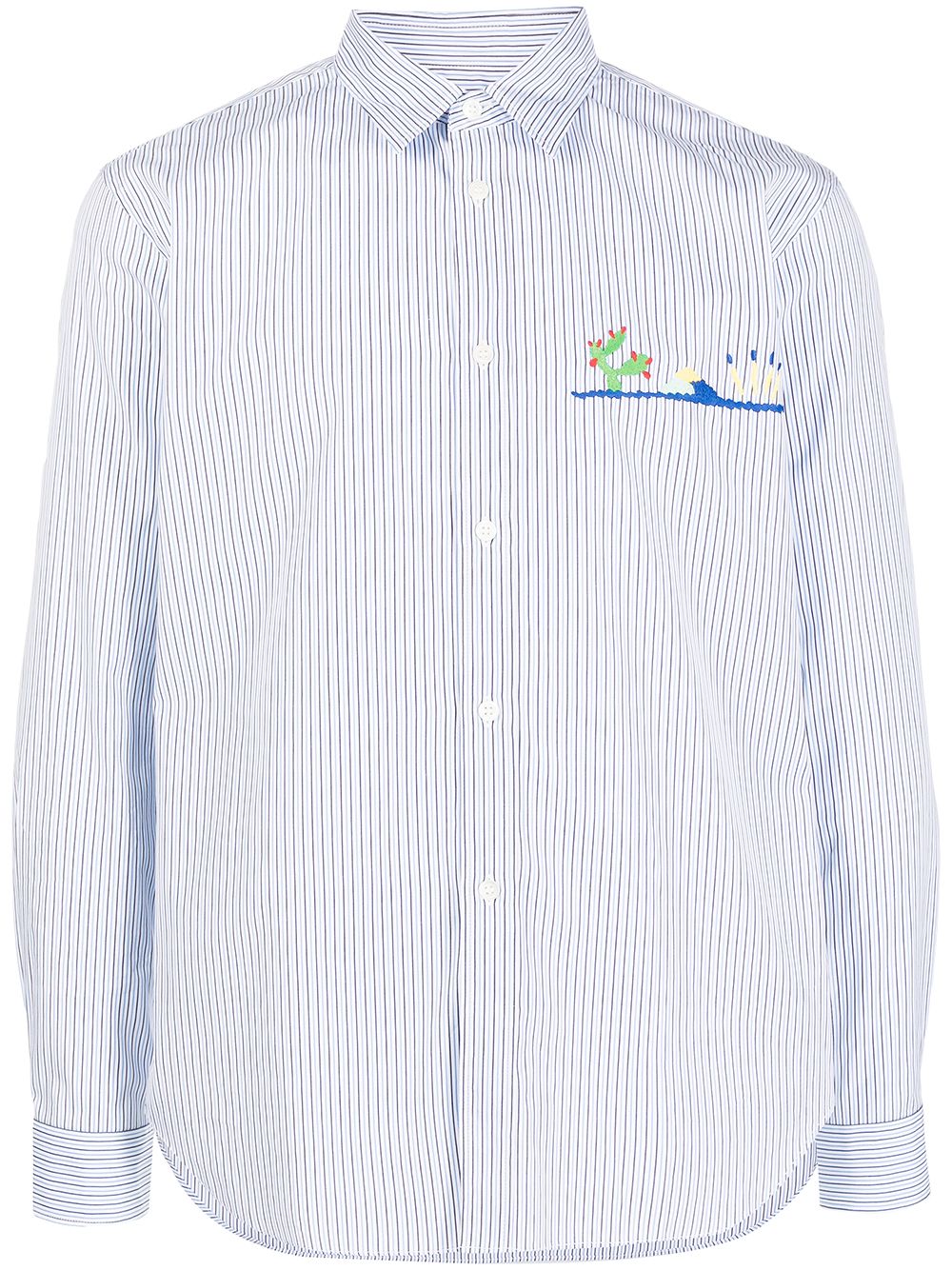 фото Comme des garçons homme deux cactus-embroidered striped shirt