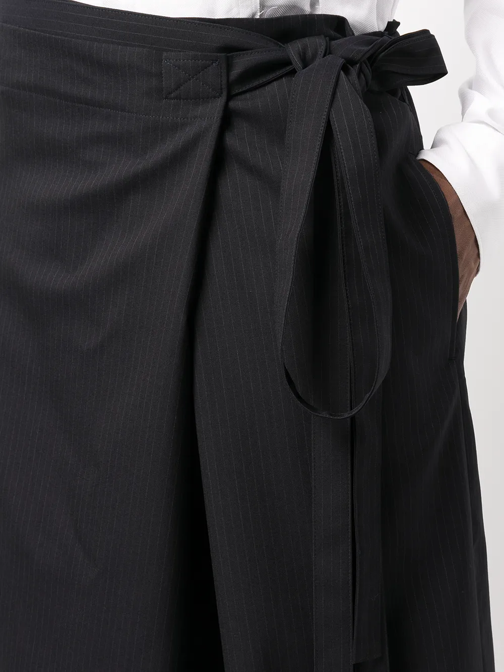Junya Watanabe MAN Broek met krijtstreep Zwart