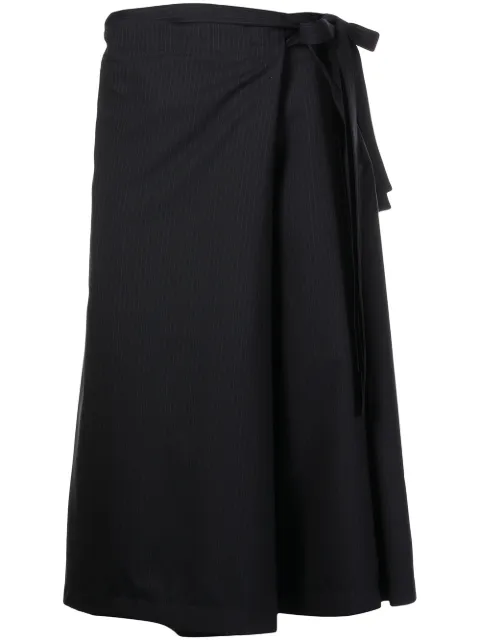 Junya Watanabe MAN pinstripe wrap-front cropped trousers
