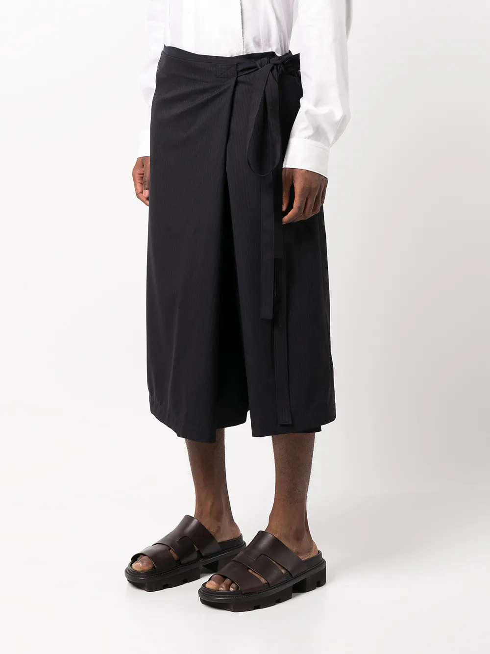 Junya Watanabe MAN Broek met krijtstreep Zwart