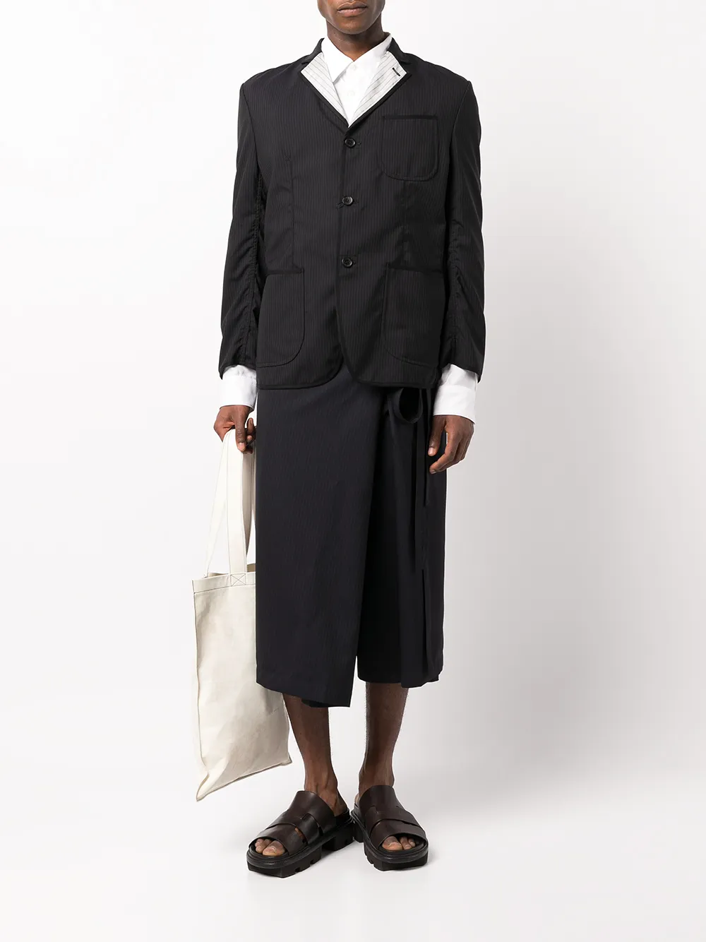 Junya Watanabe MAN Broek met krijtstreep - Zwart