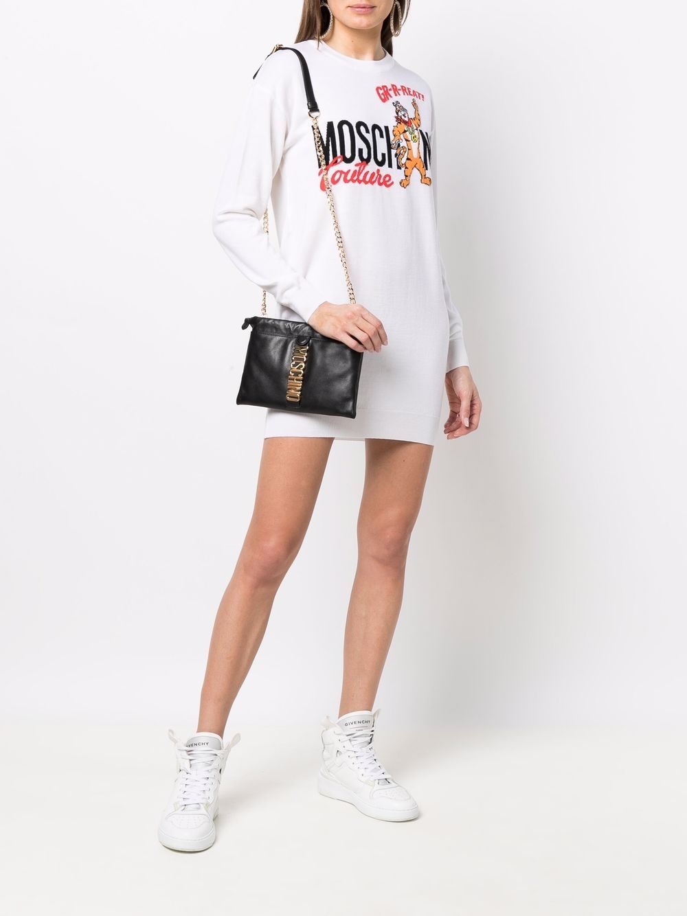 фото Moschino платье вязки интарсия с логотипом