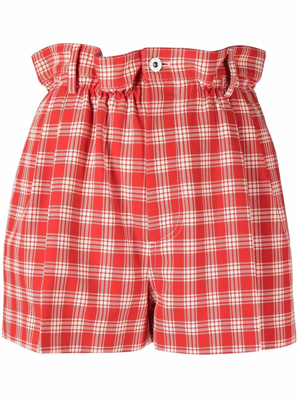 paperbag-waist checked shorts