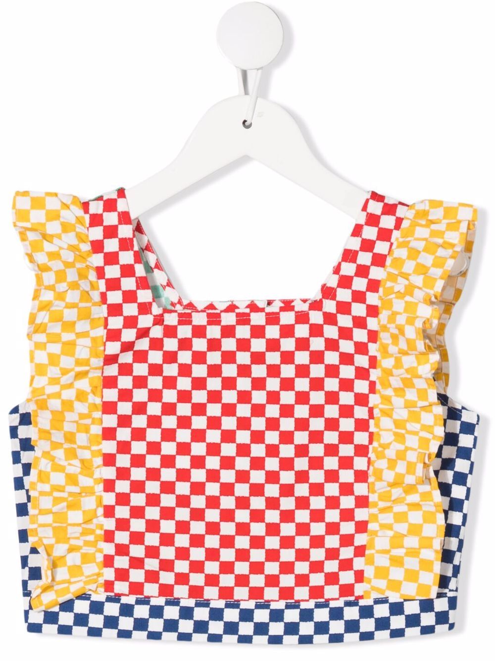 

Stella McCartney Kids check-print colour-block top - Blue