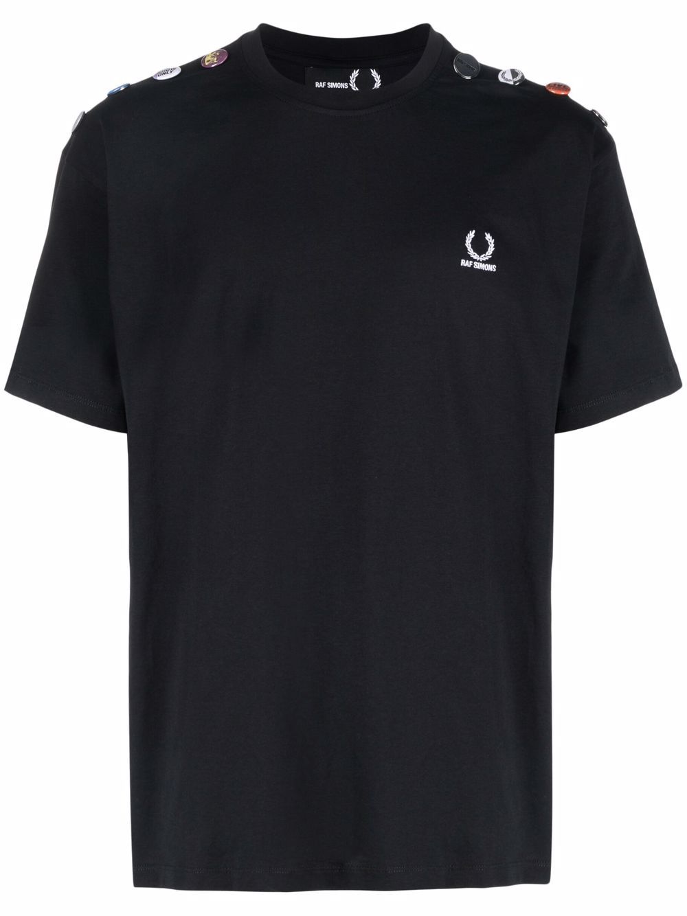 фото Raf simons x fred perry badge-detail short-sleeved t-shirt