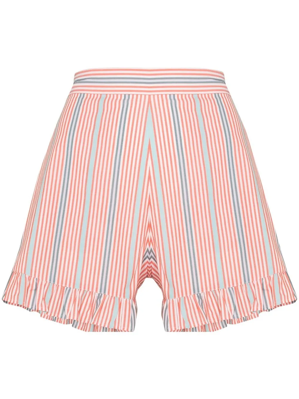 

See by Chloé shorts de tiro alto con dobladillo de volantes - Rojo