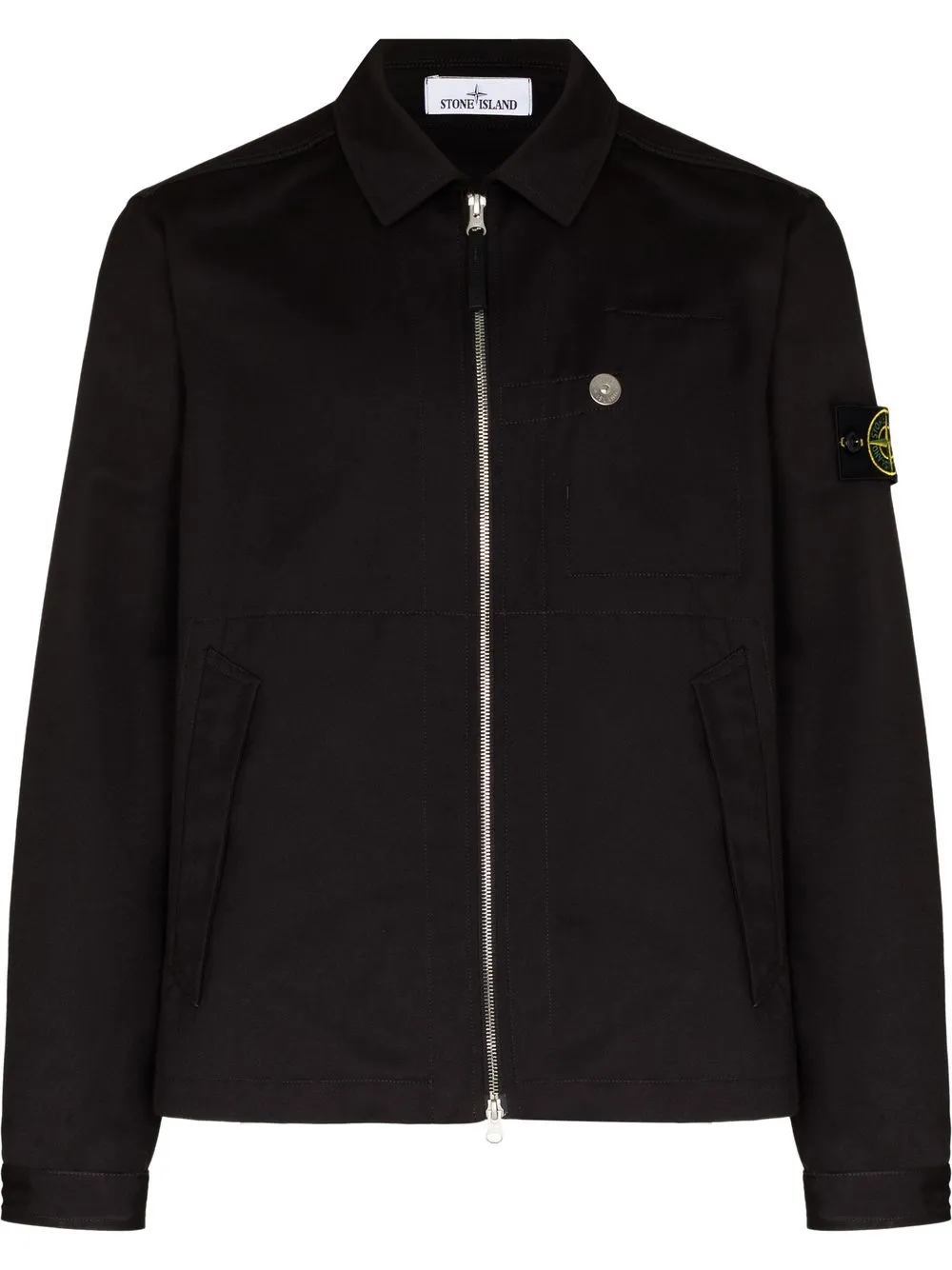

Stone Island chamarra camisera con parche de brújula - Negro