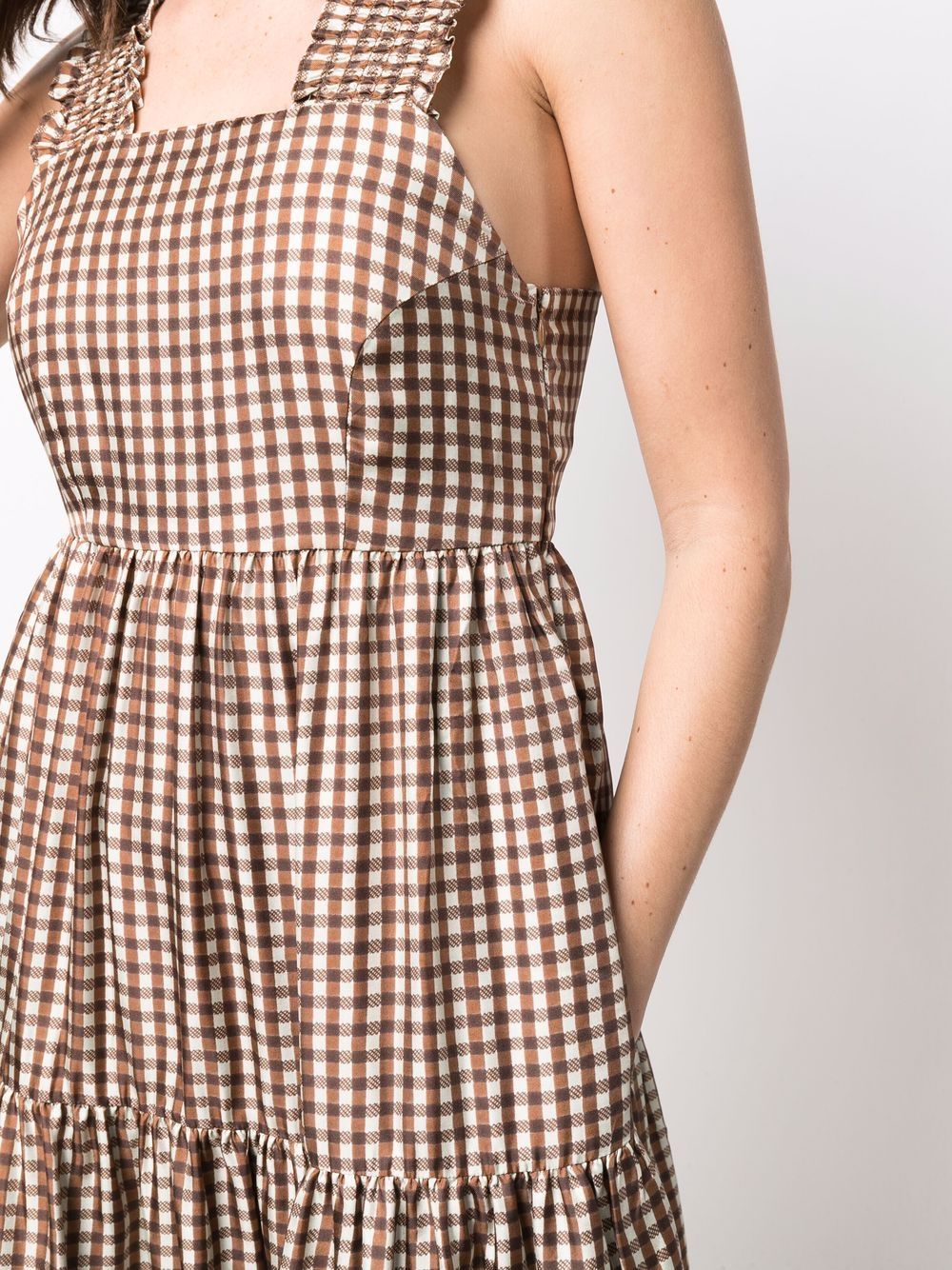 фото Shrimps gingham-print ludr silk dress