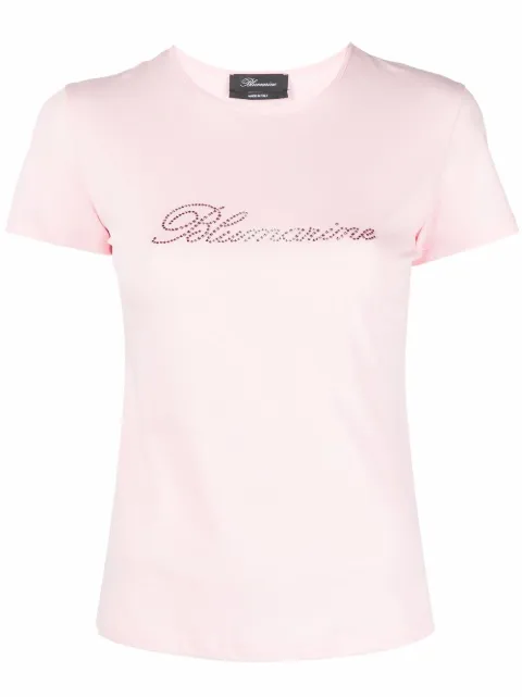 Blumarine rhinestone-embellished cotton T-shirt
