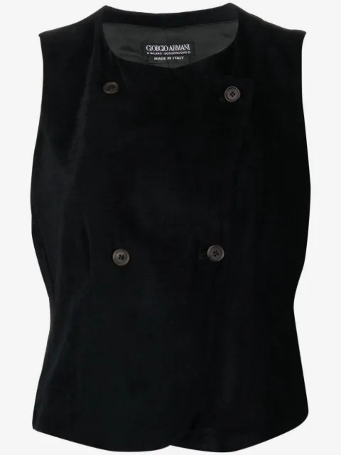 Giorgio Armani Pre-Owned 1990 Doppelreihige Cordweste