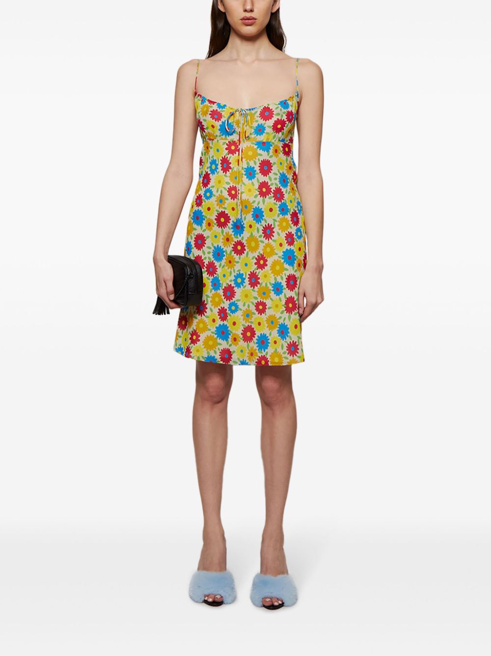 Saint Laurent floral-print silk dress - Yellow