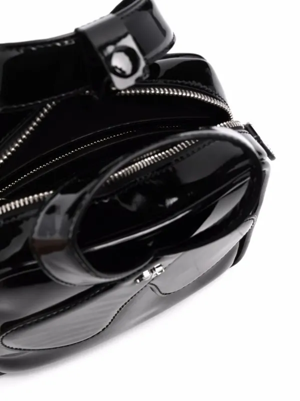 Courrèges Loop Leather Tote Bag | Black | FARFETCH GE