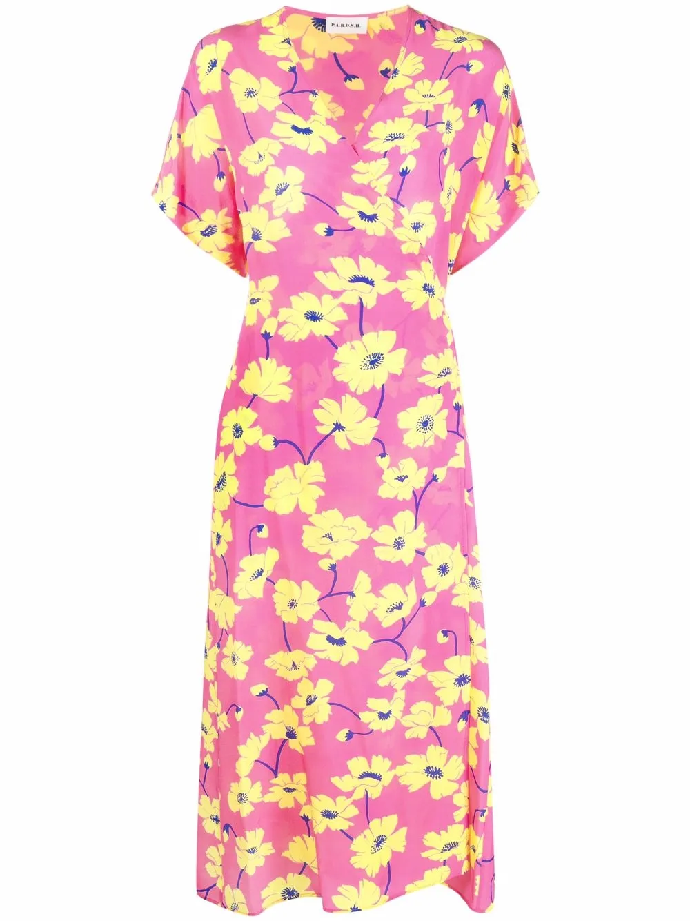 

P.A.R.O.S.H. floral-print mid-length dress - Pink