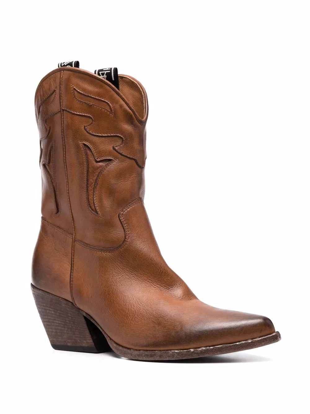 Elena Iachi Leren enkellaarzen Bruin