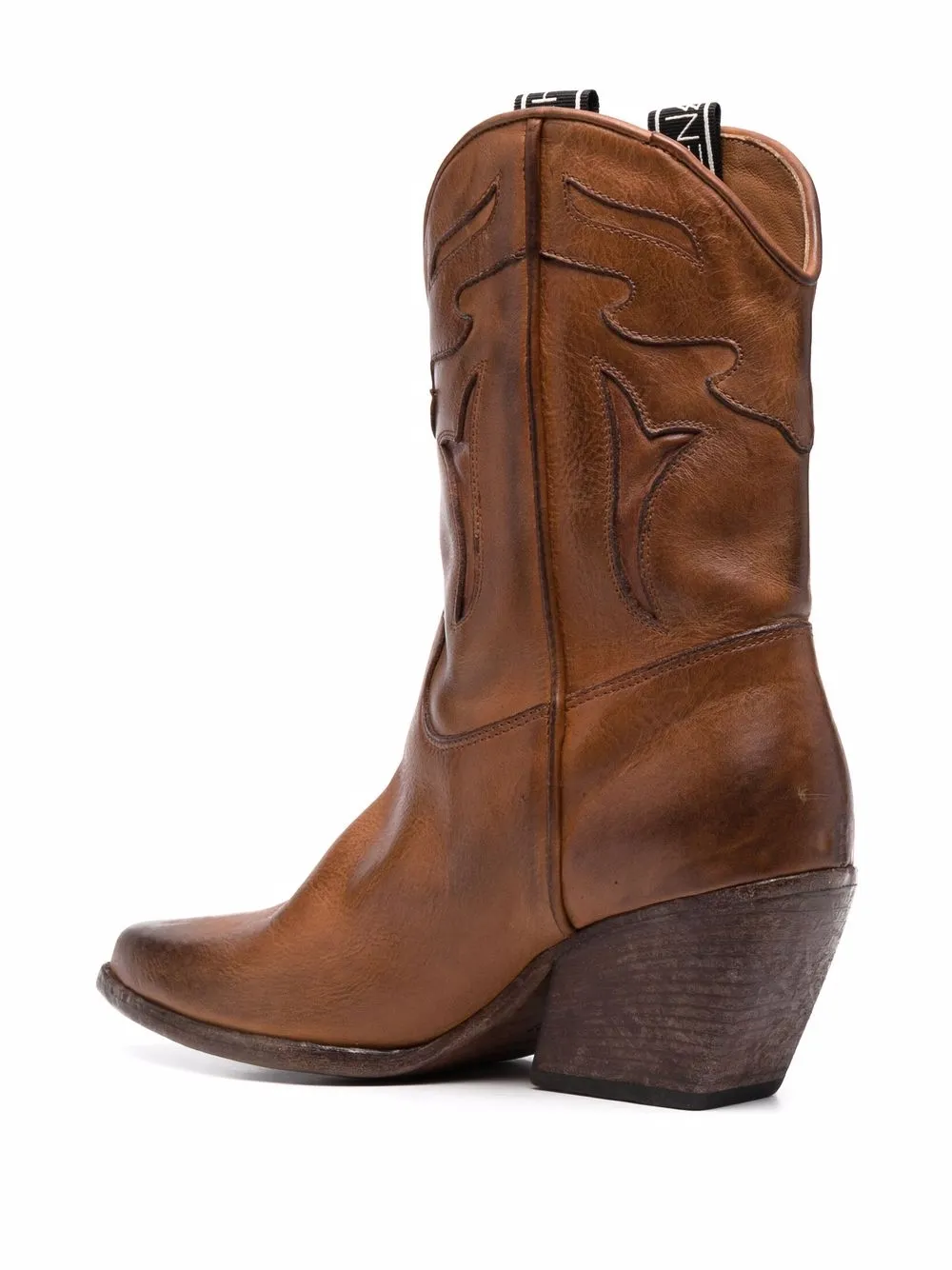 Elena Iachi Leren enkellaarzen Bruin