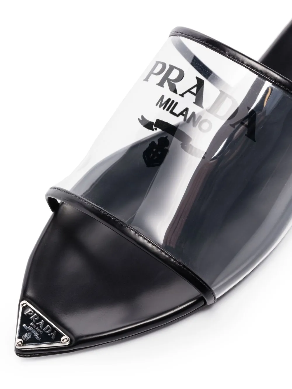 Prada logo-print flat sandals Black