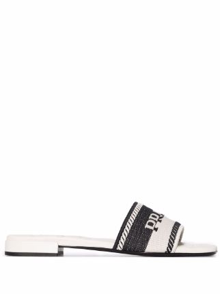 Prada logo hot sale jacquard sandals