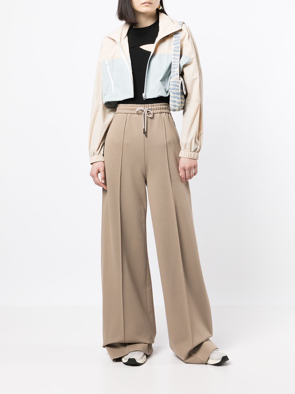 Rokh two-tone zip-up Cropped Jacket - Farfetch