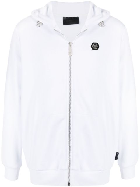 Philipp Plein embellished skull logo-print zip hoodie Men