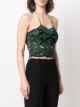 Isa Boulder open-knit halterneck top