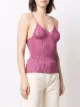 Isa Boulder sheer-knit spaghetti-strap top
