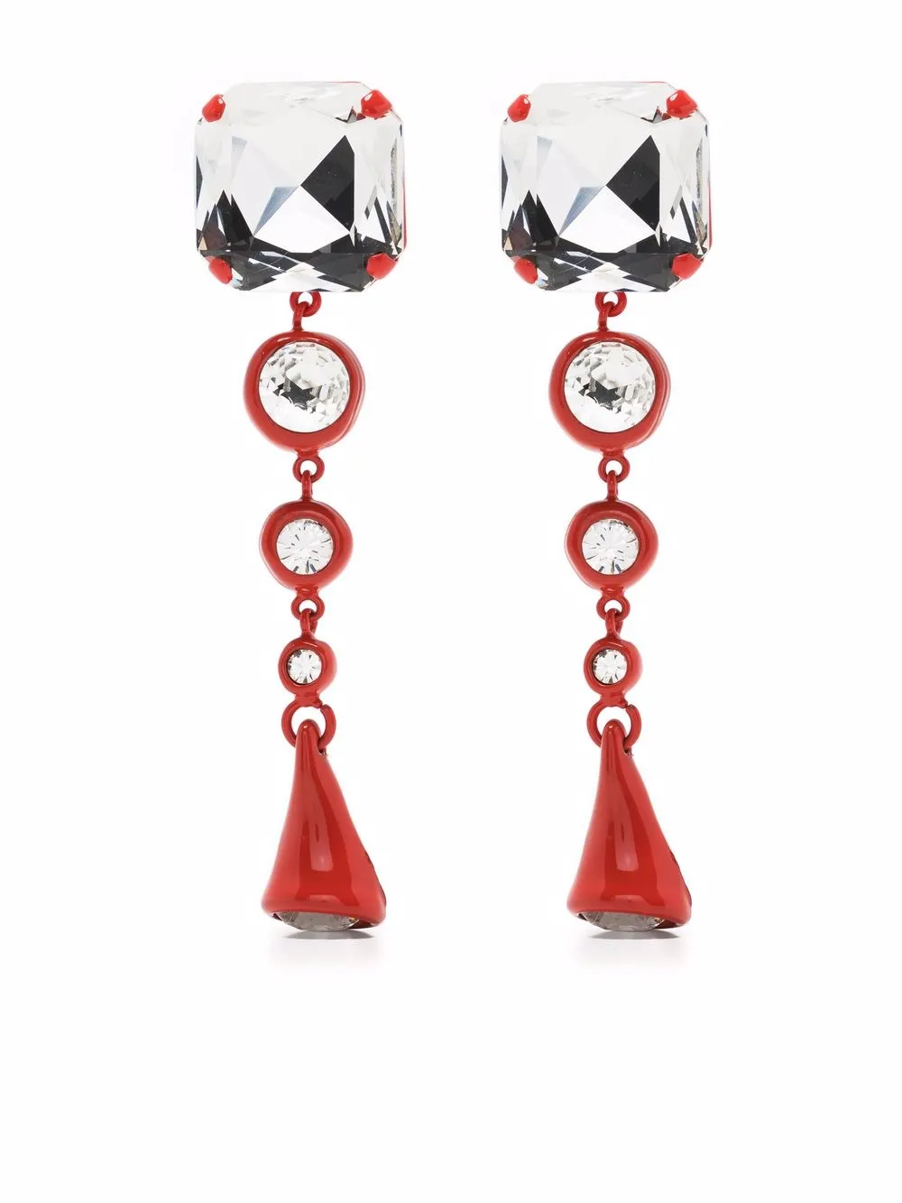 

Marni aretes con detalles de cristal - Rojo