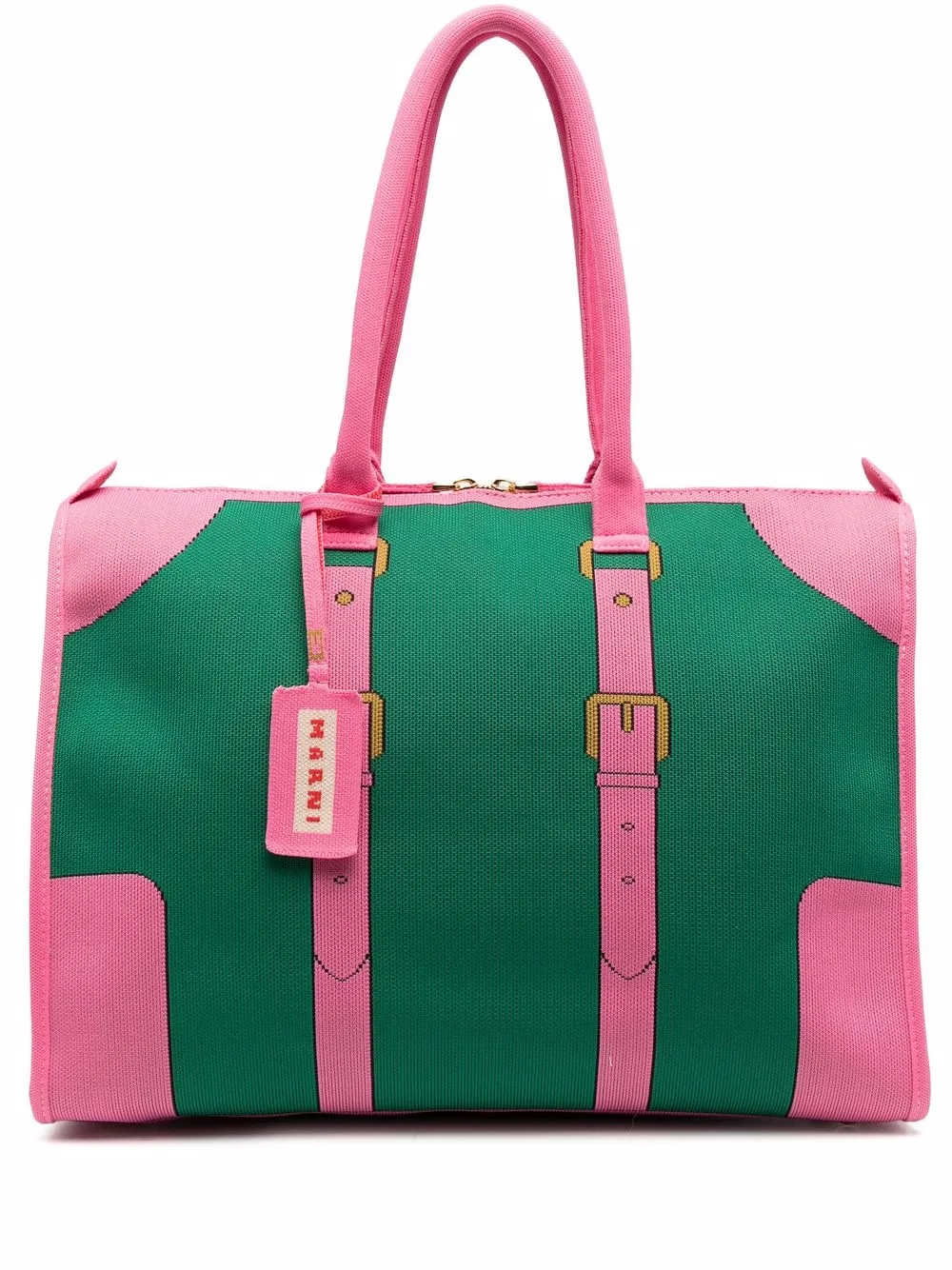 

Marni tote con hebilla estampada - Verde
