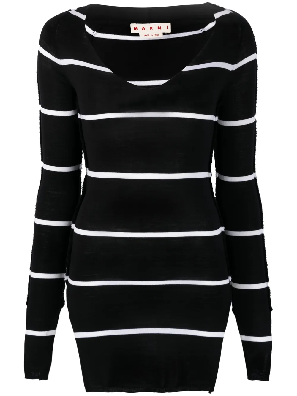 

Marni suéter con estampado de rayas - Negro